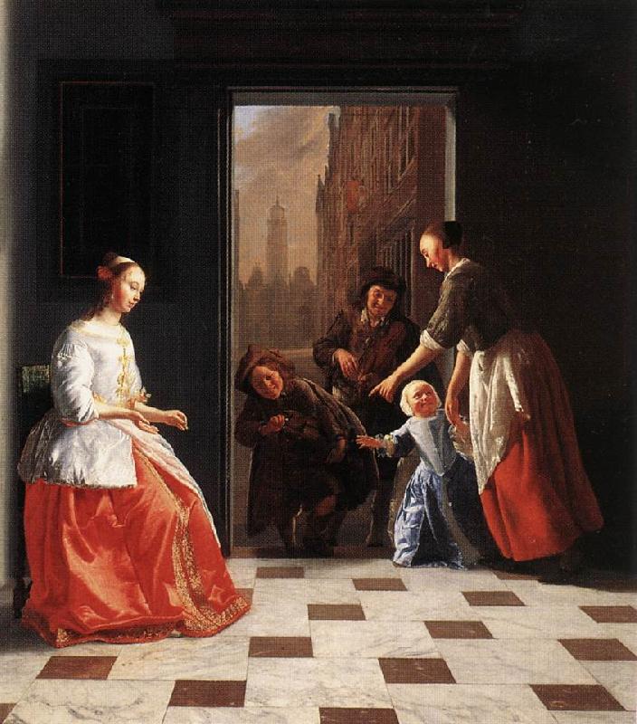 OCHTERVELT, Jacob Street Musicians at the Doorway of a House dh